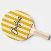ミッドセンチュリーポロストライピングウォームヒマワリ色彩の鮮やか 卓球ラケット (横)