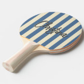 ミッドセンチュリーポロストライピングカプリブルー色彩の鮮やか名 卓球ラケット (正面アングル)