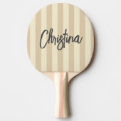 ミッドセンチュリーポロストライピングサンドの名絵を描前 卓球ラケット (正面)