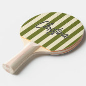 ミッドセンチュリーポロストライピングスイートオリーブ色彩の鮮やか名 卓球ラケット (正面アングル)