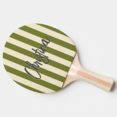 ミッドセンチュリーポロストライピングスイートオリーブ色彩の鮮やか名 卓球ラケット (横)