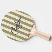 ミッドセンチュリーポロストライピングセージ牧草地色彩の鮮やか名 卓球ラケット (横)