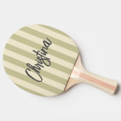 ミッドセンチュリーポロストライピングダストセージ色彩の鮮やか名前 卓球ラケット (横)