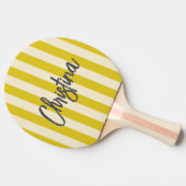ミッドセンチュリーポロストライピングダークレモン色彩の鮮やか名前 卓球ラケット (横)