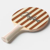 ミッドセンチュリーポロストライピングデザートサン色彩の鮮やか名 卓球ラケット (正面アングル)