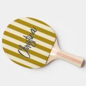 ミッドセンチュリーポロストライピングデザートセージ色彩の鮮やか名前 卓球ラケット (横)