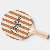 ミッドセンチュリーポロストライピング淡い色のバラ色彩の鮮やか名 卓球ラケット (横)