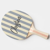 ミッドセンチュリーポロストライピング鳩グレー絵を描名 卓球ラケット (横)