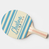 ミッドセンチュリーポロバナーアクアスカイ色彩の鮮やか名前 卓球ラケット (横)