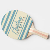 ミッドセンチュリーポロバナーウォームアクアアフタヌーンネーム 卓球ラケット (横)