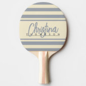 ミッドセンチュリーポロバナーダブグレー絵を描名 卓球ラケット (正面)