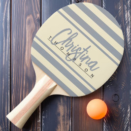 ミッドセンチュリーポロバナーダブグレー絵を描名 卓球ラケット