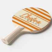 ミッドセンチュリーポロバナー暖かい柑橘類色彩の鮮やか名 卓球ラケット (正面アングル)