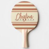 ミッドセンチュリーポロバナー淡い色のバラ色彩の鮮やか名 卓球ラケット (正面)