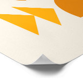 ミッドセンチュリーマスタードイエロージオメトリックウォールアート ポスター (角)