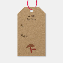 ミッドセンチュリーマッシュルームレトロオリジナル自然アート ギフトタグ
