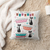 ミッドセンチュリーマッドネス枕黒猫ピレックスレトロ クッション (ブランケット)