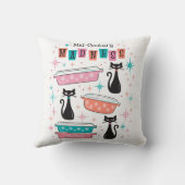 ミッドセンチュリーマッドネス枕黒猫ピレックスレトロ クッション (裏面)