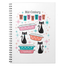 ミッドセンチュリーマッドネスPyrex Cats Atomic Notebook ノートブック