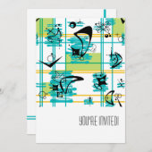 ミッドセンチュリーマドラス 招待状 (正面/裏面)