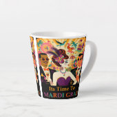 ミッドセンチュリーマルディグラスカクテルパーティー カフェラテマグ (右アングル)