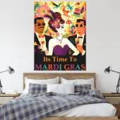 ミッドセンチュリーマルディグラスカクテルパーティー キャンバスプリント (インサイチュ (寝室))