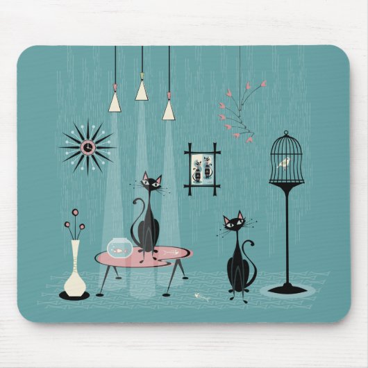 ミッドセンチュリーミスキャフ/ Cat Red-Handed II B マウスパッド (正面)