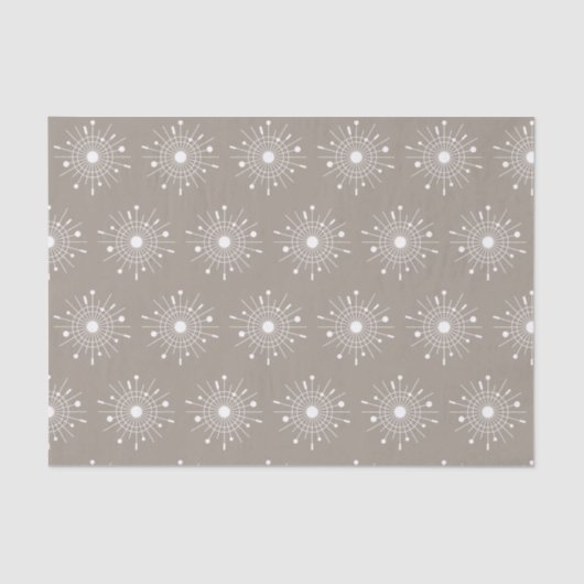 ミッドセンチュリーミニマリスト原子クリスマススノーフレーク 薄葉紙 (正面)