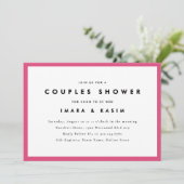ミッドセンチュリーミニマルレトロカップルのシャワー 招待状 (スタンド正面)