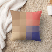 ミッドセンチュリーメガプレイド – ココアとサンゴ クッション (ブランケット)