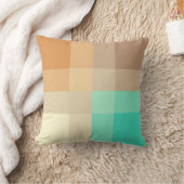 ミッドセンチュリーメガプレイド – タン&ターコイズ クッション (ブランケット)