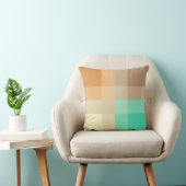 ミッドセンチュリーメガプレイド – タン&ターコイズ クッション (椅子)