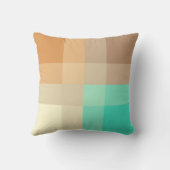 ミッドセンチュリーメガプレイド – タン&ターコイズ クッション (裏面)