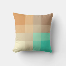 ミッドセンチュリーメガプレイド – タン&ターコイズ クッション