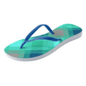 ミッドセンチュリーメガプレイド – ターコイズ&グレー ビーチサンダル (アングル)
