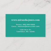 ミッドセンチュリーメガプレイド – ターコイズ&グレー 名刺 (裏面)