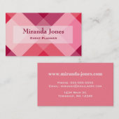 ミッドセンチュリーメガプレイド – ピンクとワイン 名刺 (正面/裏面)