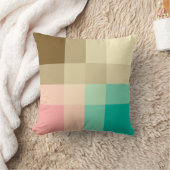 ミッドセンチュリーメガプレイド – ブラウン&ピーチ クッション (ブランケット)