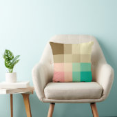 ミッドセンチュリーメガプレイド – ブラウン&ピーチ クッション (椅子)