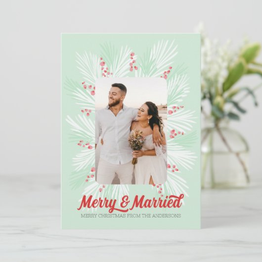 ミッドセンチュリーメリーとク結婚したリスマスカード 招待状 (スタンド正面)