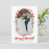 ミッドセンチュリーメリーとク結婚したリスマスカード 招待状 (スタンド正面)