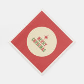 ミッドセンチュリーメリークリスマスレトロタイポグラフィ スタンダードランチョンナプキン (角)