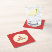 ミッドセンチュリーメリークリスマスレトロ50sかわいい スクエアペーパーコースター (インサイチュ)