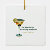 ミッドセンチュリーメリークリスマス&ブライトカクテル セラミックオーナメント (裏面)