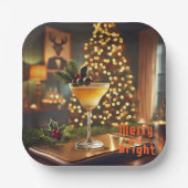ミッドセンチュリーメリークリスマス&ブライトカクテル ペーパープレート (正面)