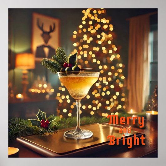 ミッドセンチュリーメリークリスマス&ブライトカクテル ポスター (正面)