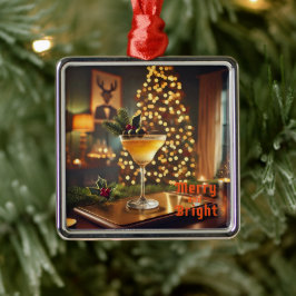 ミッドセンチュリーメリークリスマス&ブライトカクテル メタルオーナメント