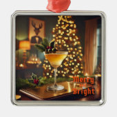 ミッドセンチュリーメリークリスマス&ブライトカクテル メタルオーナメント (正面)