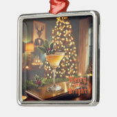 ミッドセンチュリーメリークリスマス&ブライトカクテル メタルオーナメント (左)