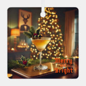 ミッドセンチュリーメリークリスマス&ブライトカクテル メタルオーナメント (正面)